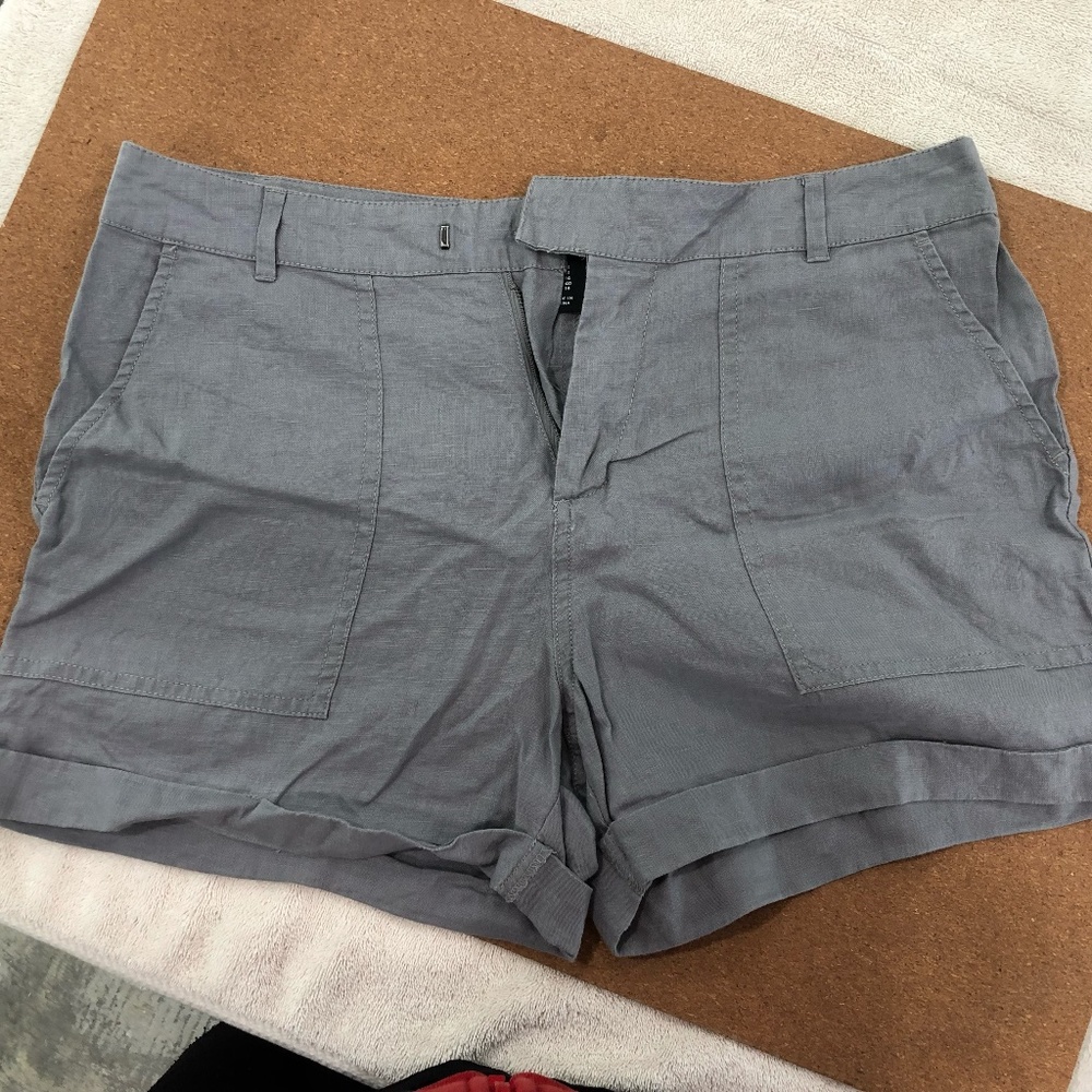 Grey Gray Linen Shorts size 10